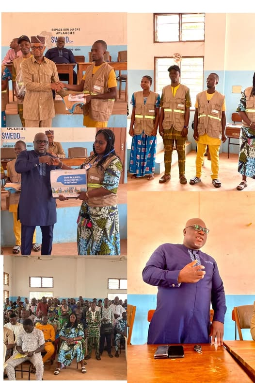LE MAIRE MAXIME ALLOSSOGBE REMET LES KITS DE TRAVAIL AUX RELAIS COMMUNAUTAIRES